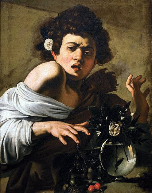 Caravaggio, c. 1596. Chico mordido por una lagartija. 